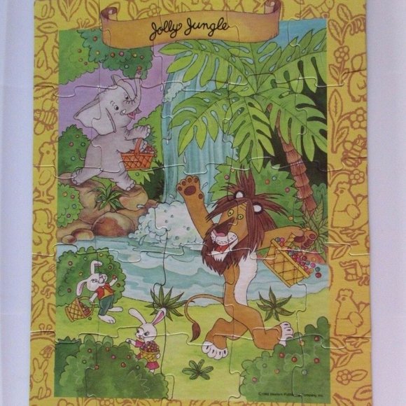 Childrens Book 1989. Little Golden Book, Saggy Baggy  Little Golden Book Land 1989 Jolly Jungle 25 Piece
